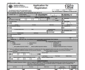 BIR tin number application form 1902